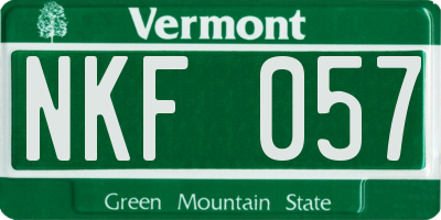 VT license plate NKF057