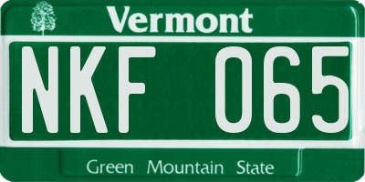 VT license plate NKF065