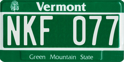 VT license plate NKF077