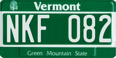 VT license plate NKF082