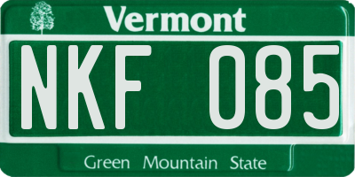 VT license plate NKF085