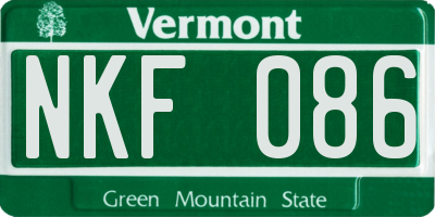 VT license plate NKF086