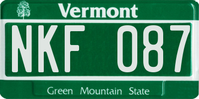 VT license plate NKF087