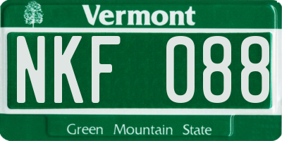 VT license plate NKF088