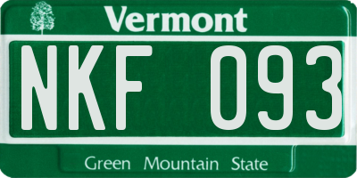 VT license plate NKF093