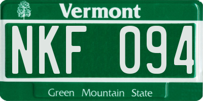 VT license plate NKF094