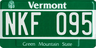VT license plate NKF095