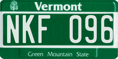 VT license plate NKF096