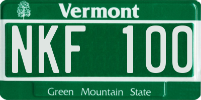 VT license plate NKF100