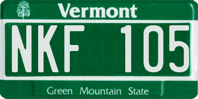 VT license plate NKF105