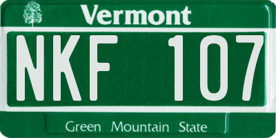 VT license plate NKF107