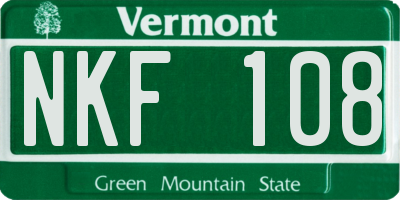 VT license plate NKF108