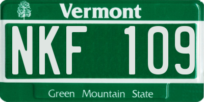 VT license plate NKF109