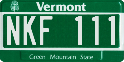 VT license plate NKF111