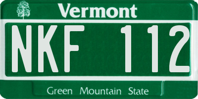 VT license plate NKF112
