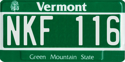 VT license plate NKF116