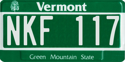 VT license plate NKF117
