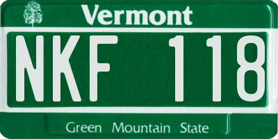 VT license plate NKF118