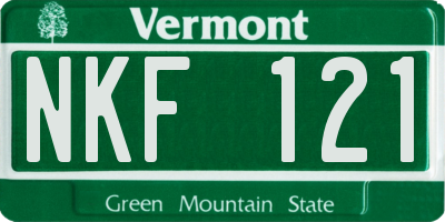 VT license plate NKF121