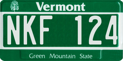 VT license plate NKF124