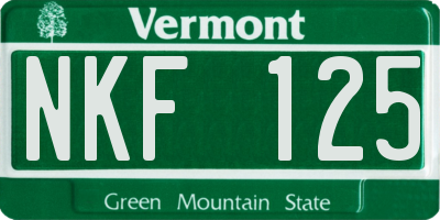 VT license plate NKF125
