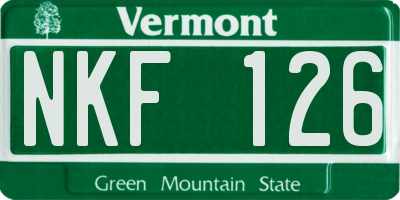 VT license plate NKF126