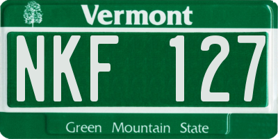 VT license plate NKF127