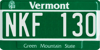 VT license plate NKF130