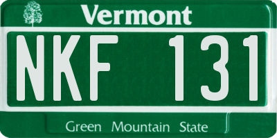 VT license plate NKF131