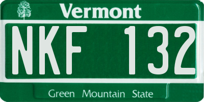 VT license plate NKF132