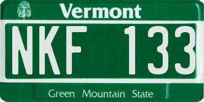 VT license plate NKF133