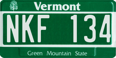 VT license plate NKF134