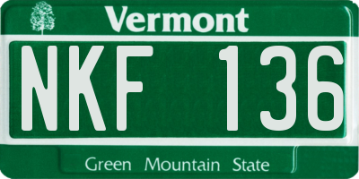 VT license plate NKF136