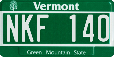 VT license plate NKF140