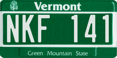 VT license plate NKF141