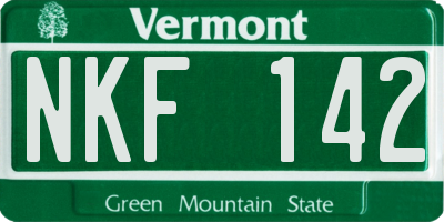 VT license plate NKF142