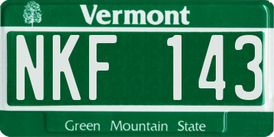 VT license plate NKF143