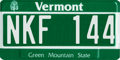 VT license plate NKF144
