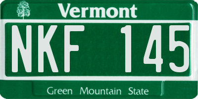 VT license plate NKF145