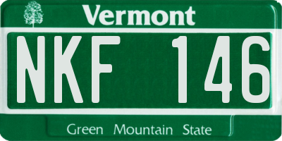 VT license plate NKF146