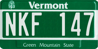 VT license plate NKF147