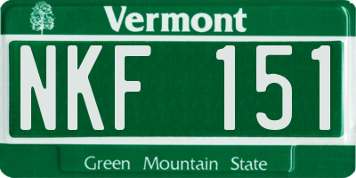VT license plate NKF151