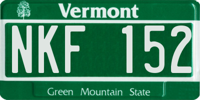 VT license plate NKF152