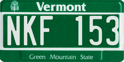 VT license plate NKF153