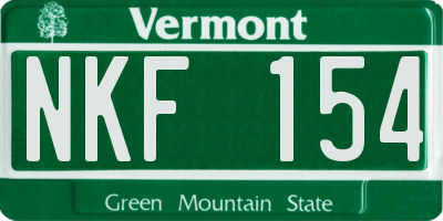VT license plate NKF154