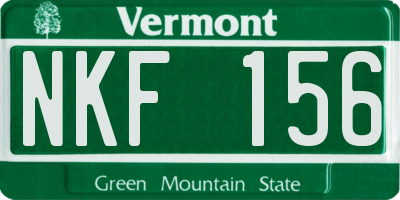 VT license plate NKF156