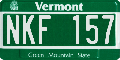 VT license plate NKF157