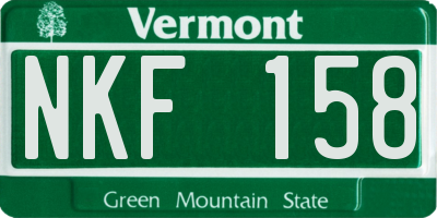 VT license plate NKF158