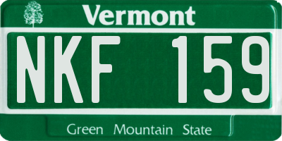VT license plate NKF159