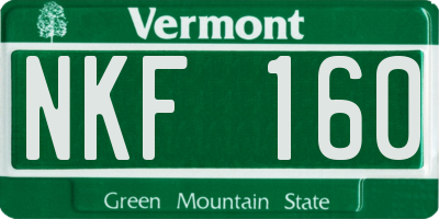 VT license plate NKF160